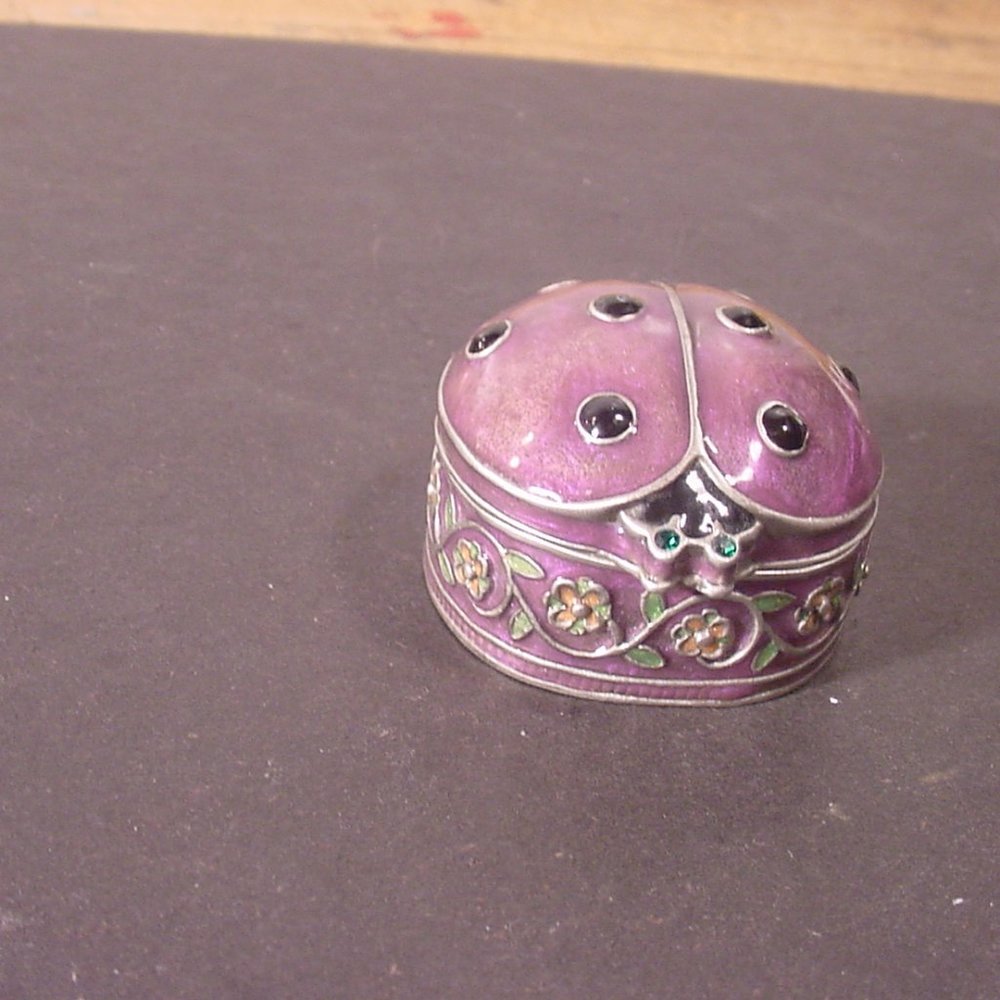 LADY BUG Bejeweled Trinket Jewelry Box